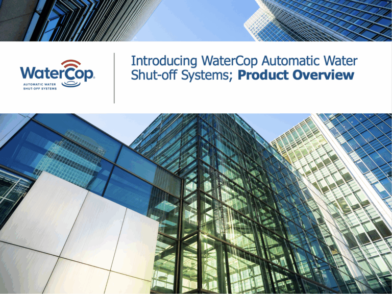 WaterCop Product Training Overview